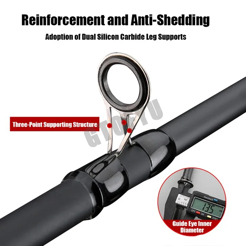 Cañas de pescar giratorias telescópicas superduras de 2,4 M, 2,7 M, 3,6 M, caña de mar ultraligera de tiro largo, caña de lanzamiento de alta calidad de largo alcance - imagen 3