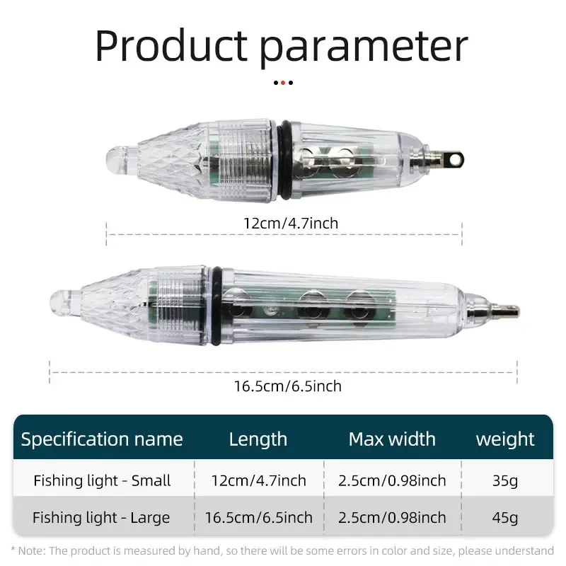 Luz LED de pesca nocturna con Flash de caída profunda, señuelo de calamar, lámpara subacuática de señuelo de pesca de aguas profundas con batería, herramientas de pesca - imagen 5