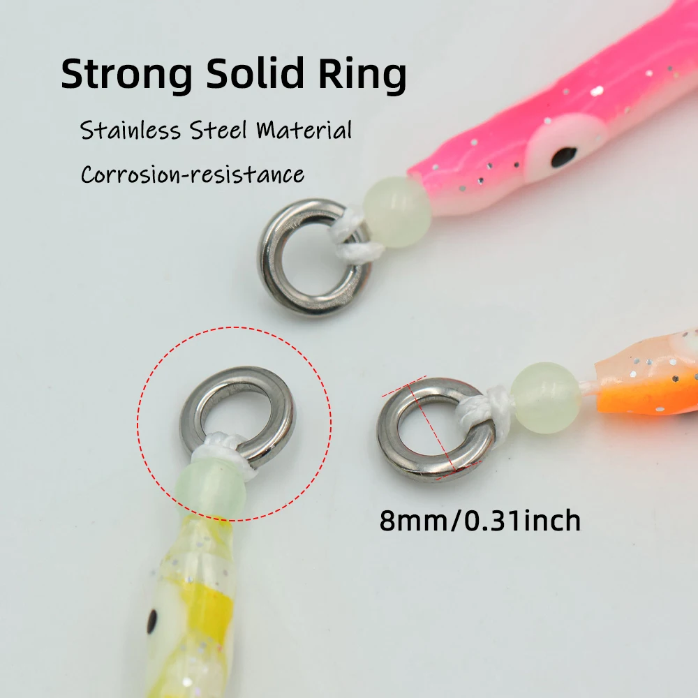 Faldas de calamar luminosas Ellllv con anzuelos assist slow jigging