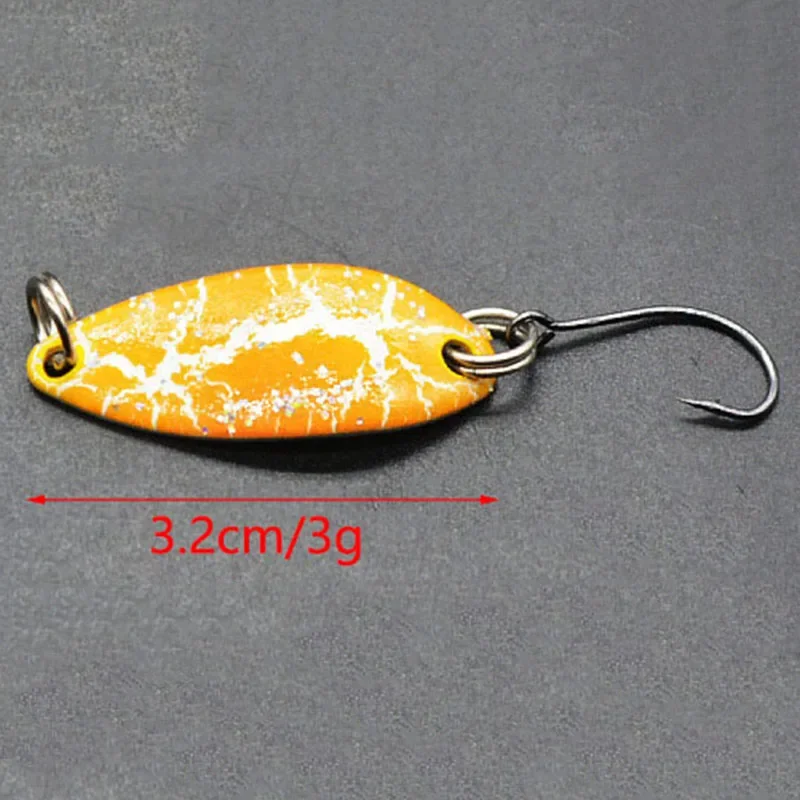 Nuevo 5 unids/lote 3g 3,2 cm aparejos de pesca cebo de pesca cuchara de Metal señuelo cebo para trucha cucharas de lubina pequeña cuchara giratoria de lentejuelas duras - imagen 2