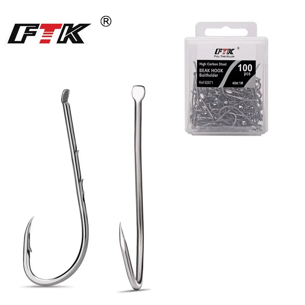 FTK Anzuelos Baitholder Jig Head – Acero al carbono, vástago largo