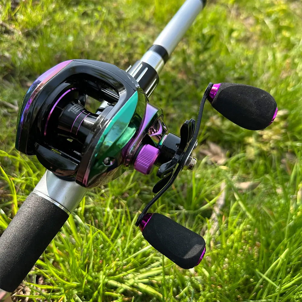 Carrete de pesca en forma de gota de agua con taza de Metal portátil, sistema de freno magnético de arrastre de 22LB/10KG, aparejos de pesca 7,2: 1, pesca de lubina, trucha y carpa - imagen 5