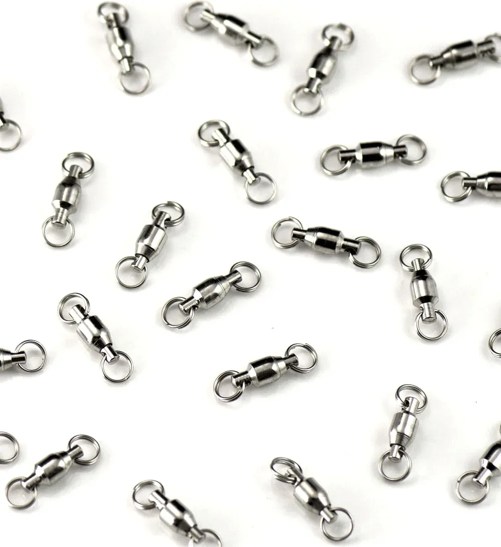 Coutbass 50 piezas súper rodamiento de bolas giratorio con conector de anillos divididos, tamaño 1,2,3,4 accesorios de pesca - imagen 5