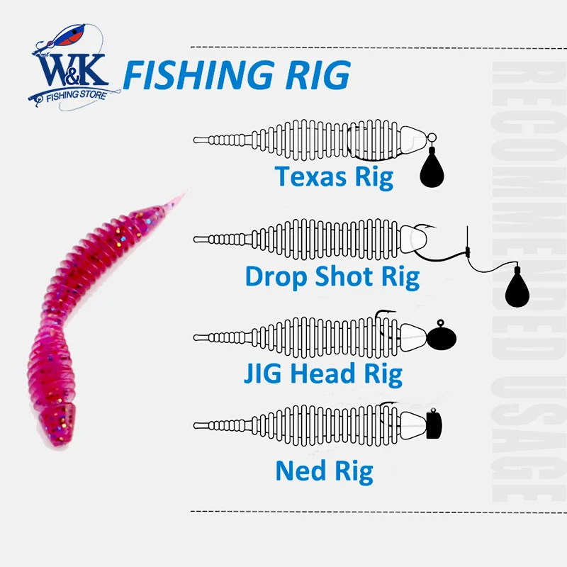 Cebo de gusano de 2 pulgadas, señuelos blandos para perca, trucha, lubina, TPR, TPE, aparejo de Ned, aparejo de Texas, Mini gusano, 20 piezas/pk - imagen 4