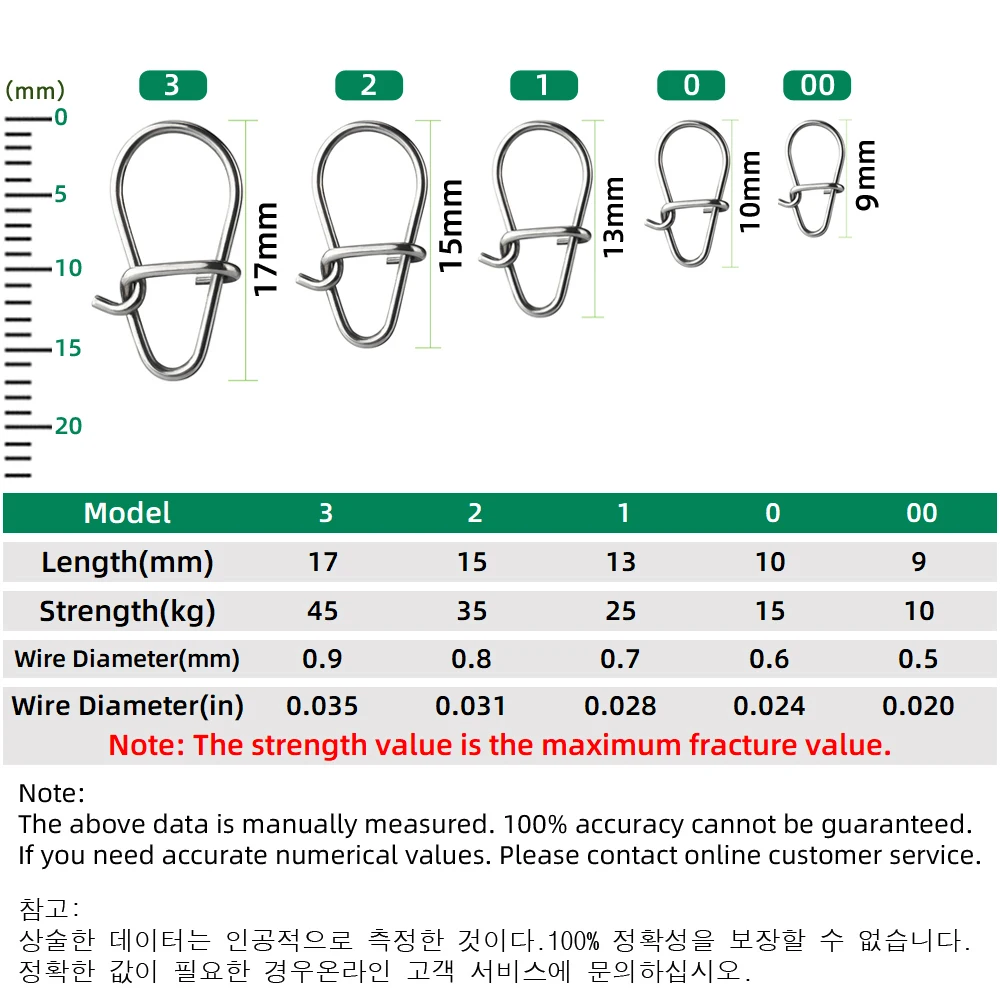 100 Uds. Bonito Pin de pesca con gancho, conector de señuelo giratorio de acero inoxidable 304, accesorios para aparejos de pesca, herramienta para peces - imagen 3