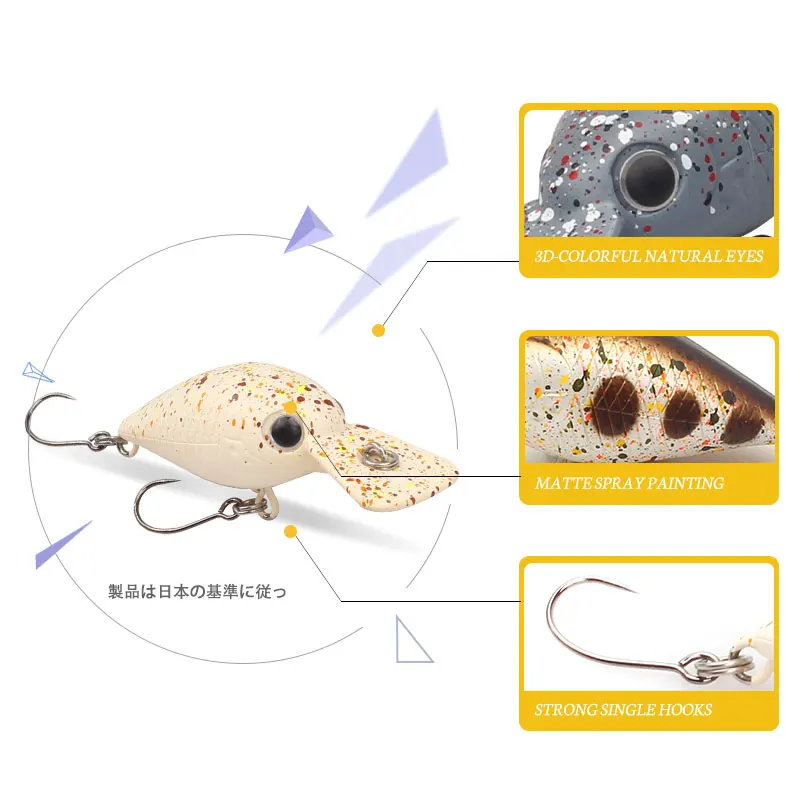 Señuelo de pesca Crankbait Magic Works, cebos de pesca flotantes artificiales, 3,3g, 36mm, señuelo de pesca de lubina y Lucio, novedades 2025 - imagen 5