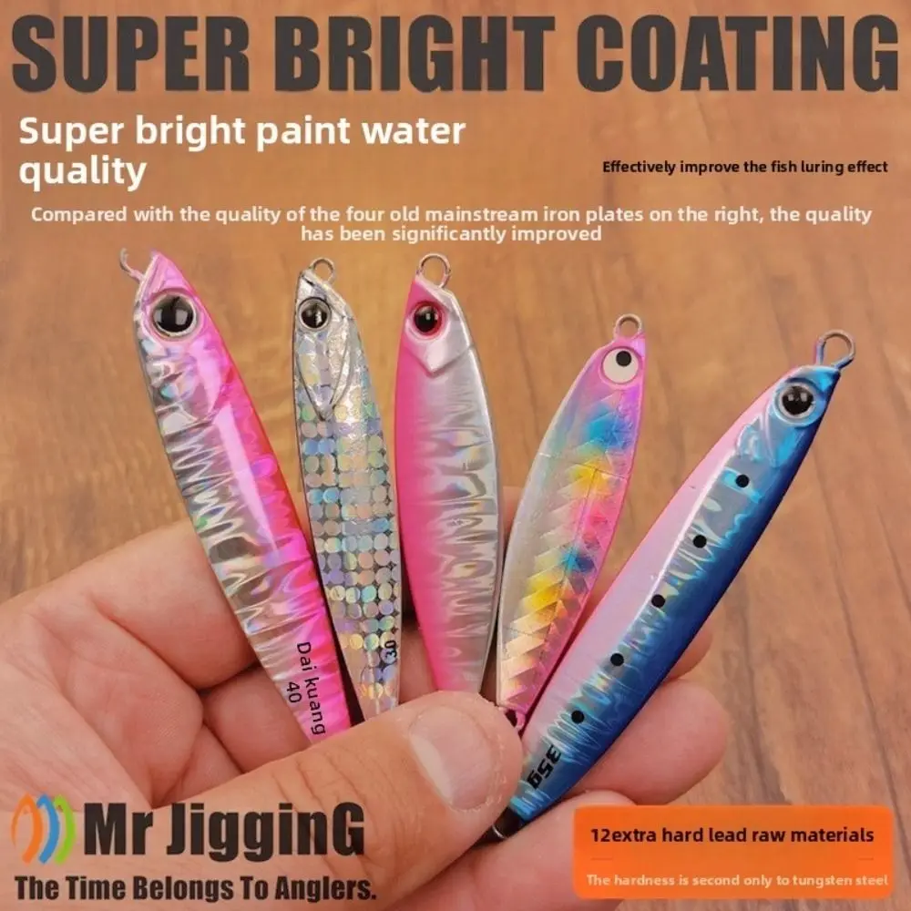 Plantilla de Metal Vertical de 15g y 20g, diseño de arrastre fundido, Material metálico, cuchara para lubina, tipo cebo duro, señuelo de Jigging para pesca en agua salada - imagen 4