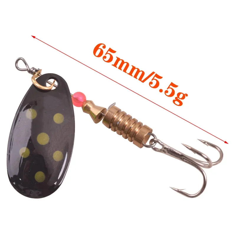 Señuelo de Pesca giratorio con cuchara, cebo de lentejuelas de Metal, Wobbler, aparejos de Pesca para lubina, trucha, perca, Lucio, 3,5g, 5,5g, 1 ud. - imagen 3