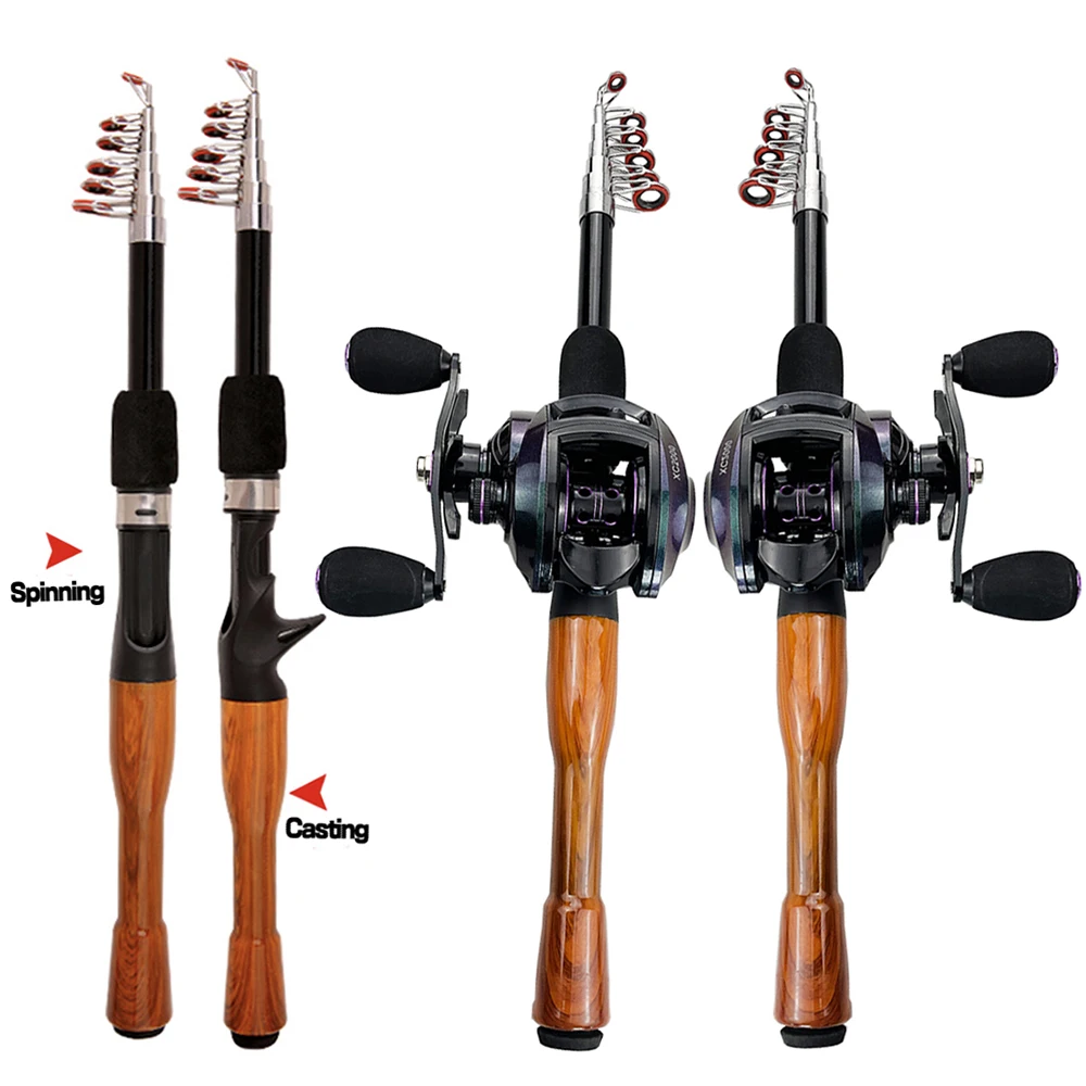 Experimente la emoción de la pesca con nuestras cañas de giro y de fundición duraderos livianas