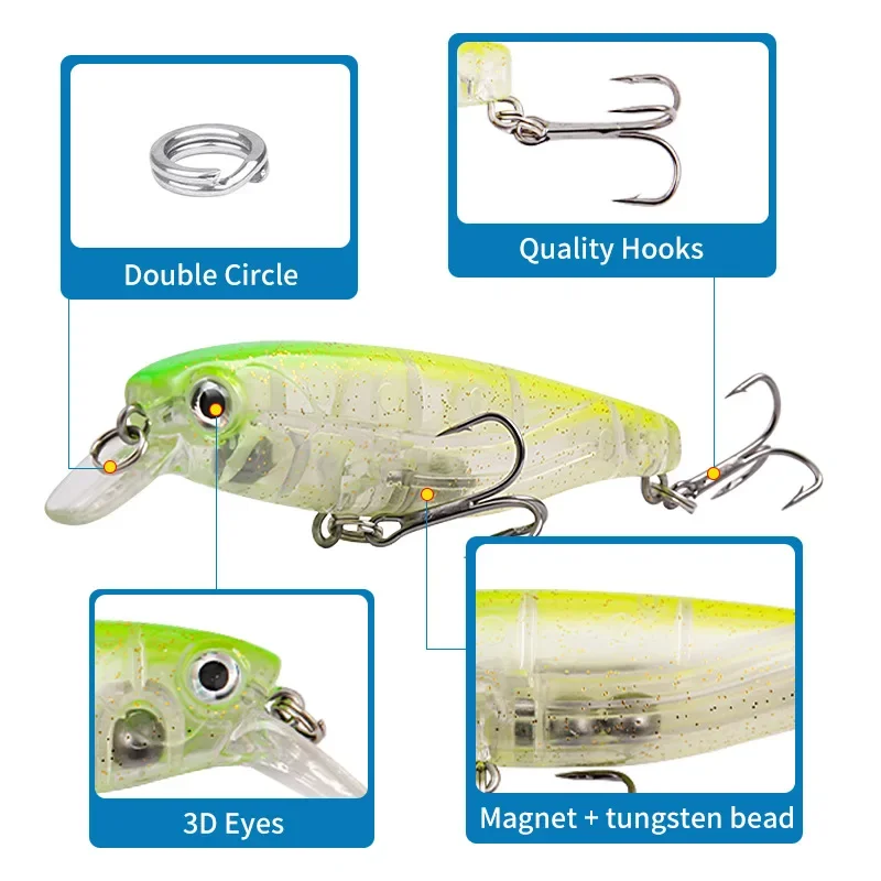 Señuelos de pesca flotantes Minnow 87mm 11,5g Crankbait superficie Topwater caminar el perro cebos duros Wobblers para Lucio - imagen 4