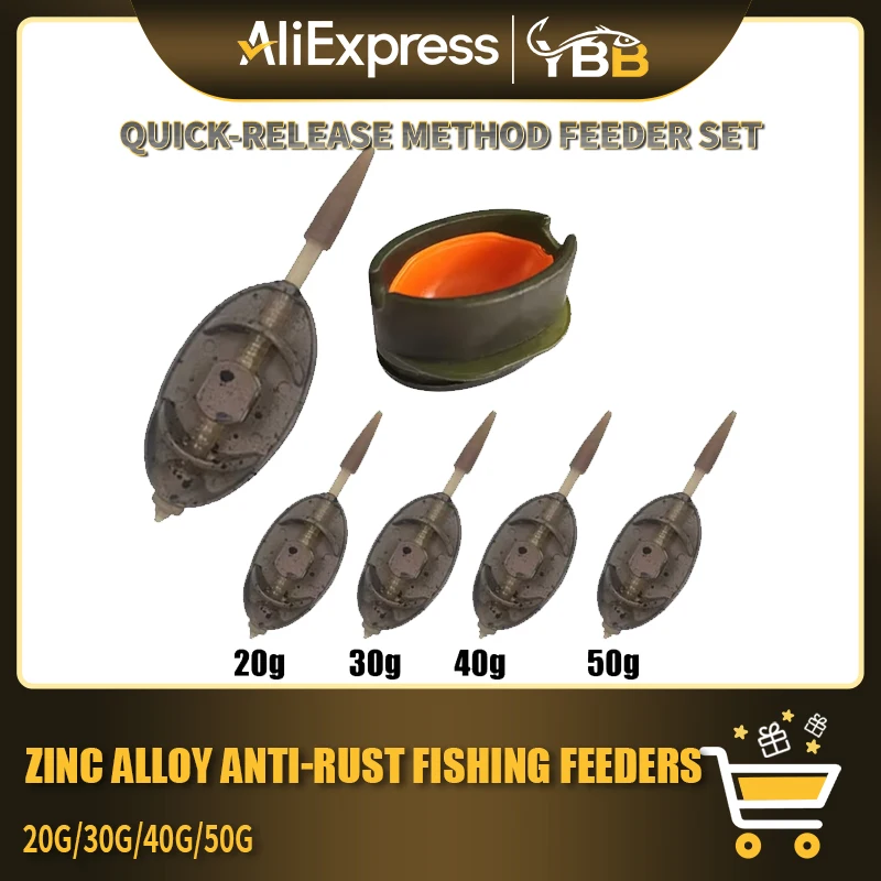 Juego de alimentadores de aleación de zinc para pesca de carpa