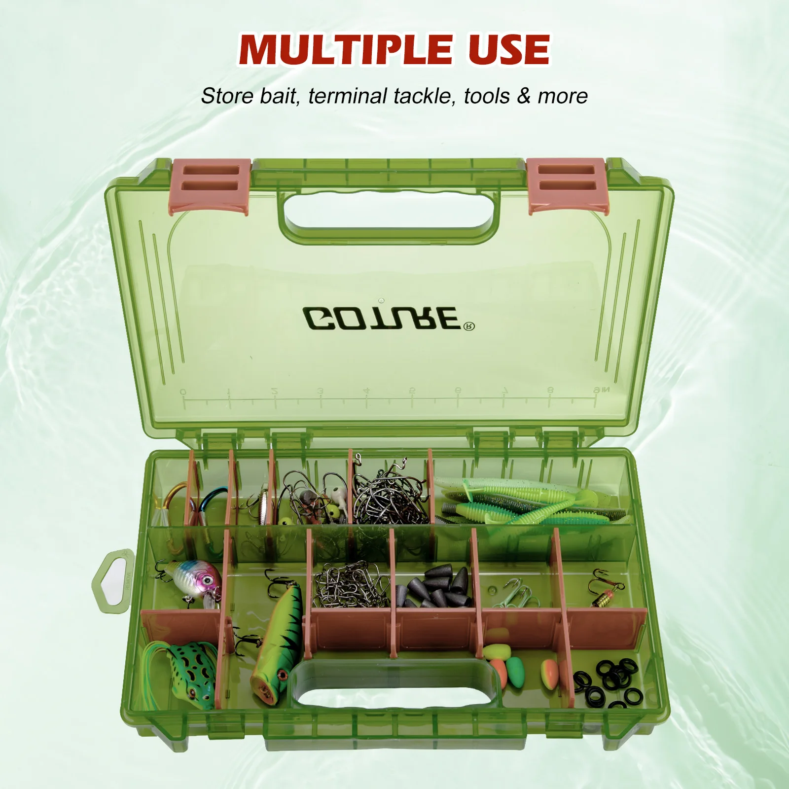 Goture 3700 caja de aparejos de pesca 1/2/4 Uds mango integrado herramienta de pesca señuelo gancho organizador con divisores extraíbles nuevo Color - imagen 4