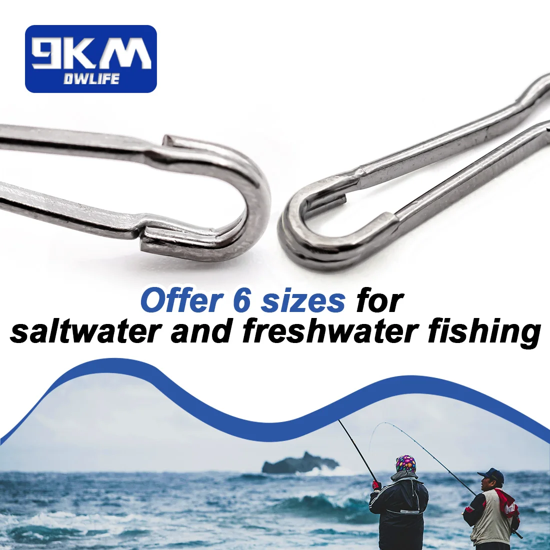Clip de pesca a presión, 25 ~ 100 Uds., conector de señuelo de pesca de acero inoxidable, aparejos de pesca de lubina hawaianos, Clip de pesca de carpa de agua dulce - imagen 5