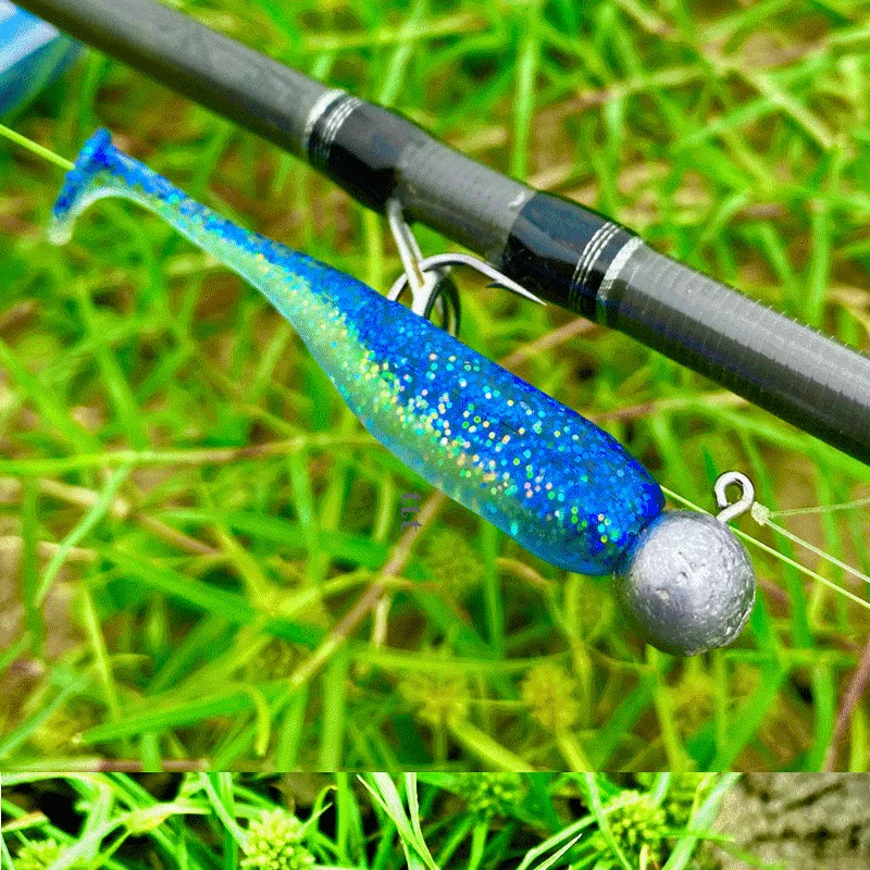 Señuelo de silicona Artificial para Pesca, anzuelo de manivela de plomo para lubina, perca, cebo, cola en T, 50 piezas, 5,8, 6,8, 7,8 cm - imagen 4