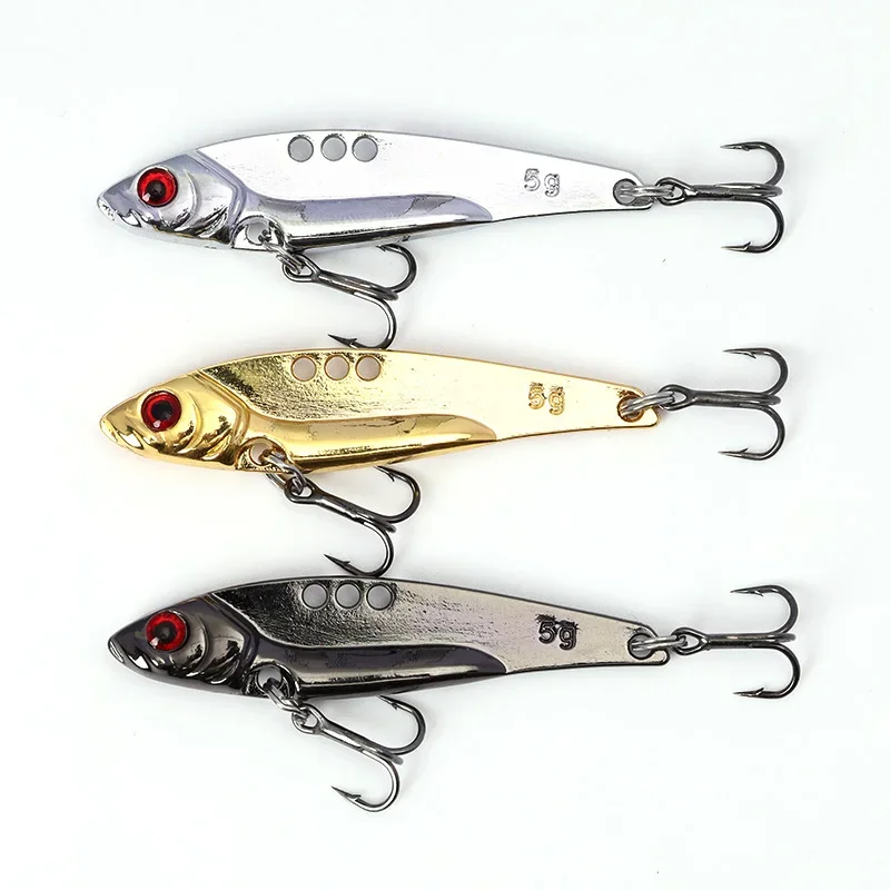 OUTKIT-señuelo de pesca con cuchara VIB, cebo de pesca giratorio de Metal de 3,5-7g, Crankbait, lubina, cebos duros artificiales, cigarra VIB, aparejos de pesca - imagen 3