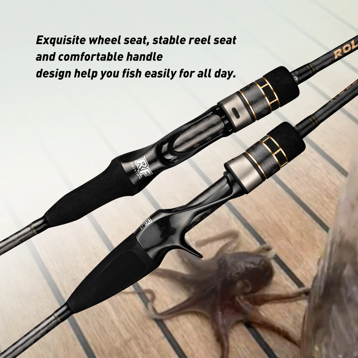 Caña de pescar de pulpo con punta de titanio, 1,55 m, peso ultraligero - imagen 5