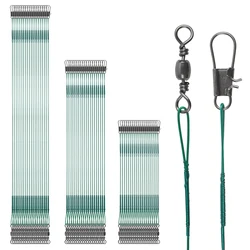 Línea líder de pesca de 60 uds., líder de alambre de acero inoxidable, líderes de señuelos de pesca para aparejo de bagre, líderes de pesca de 15cm/20cm/25cm