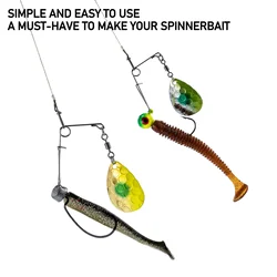 Eje de alambre de señuelo de pesca giratorio de 3 piezas # 3 Colorado Blade Buzzbait para Walleye Rig Crawler Harness Bass Trout Agua dulce
