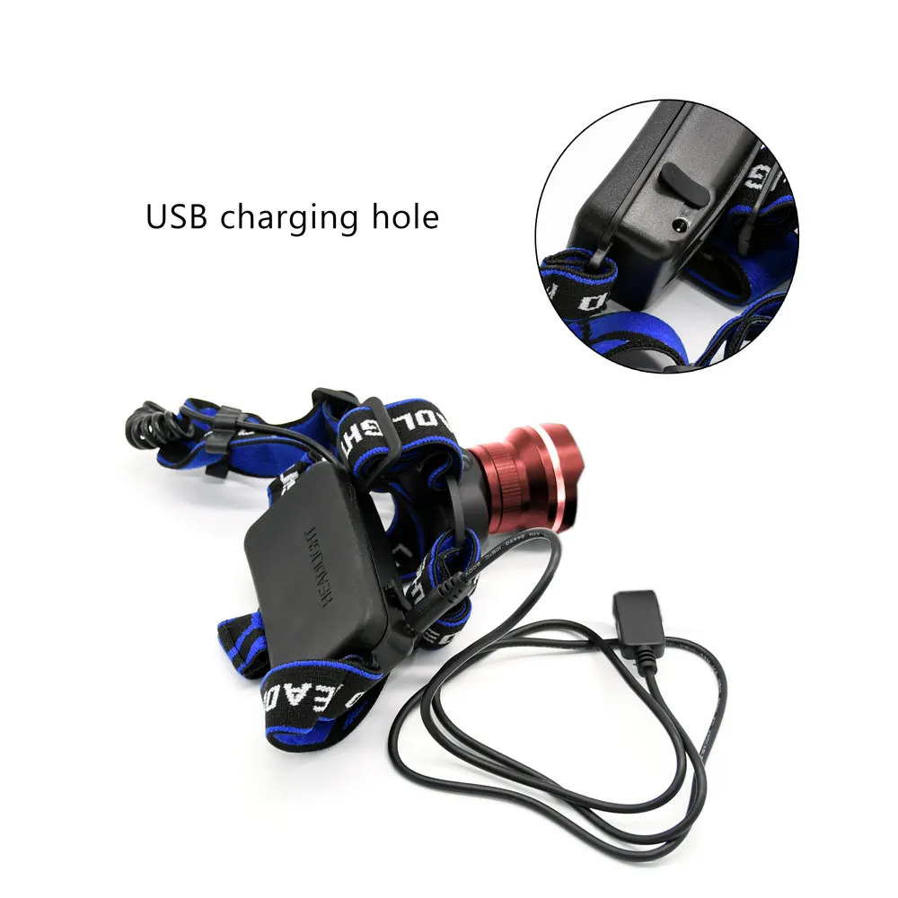 Linterna frontal LED de RJ-2190 1000LM con Zoom de 4 modos, potente linterna recargable 18650 resistente al agua para cabeza, linterna para acampar y cazar - imagen 4