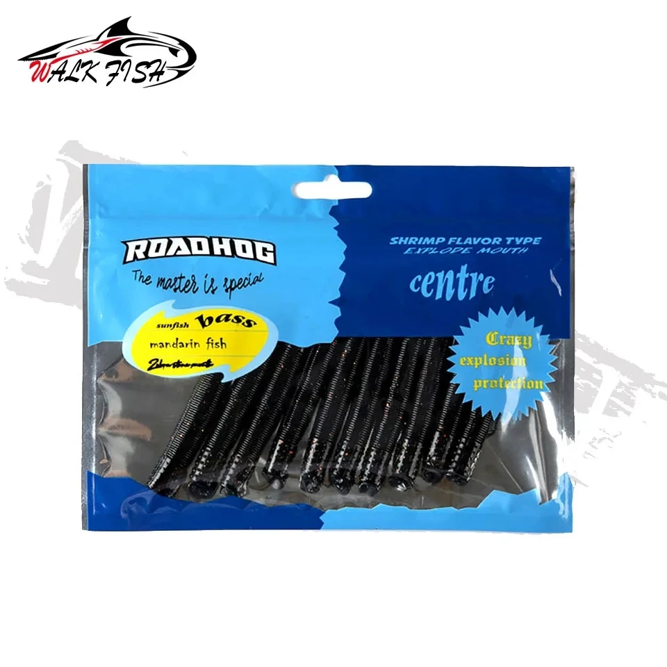 WALK FISH Stick gusano 4,3g 68mm 10 Uds Ned Rig suave TPR cebo flotante señuelo de pesca suave lubina carpa cebo Finesse señuelos artificiales - imagen 3