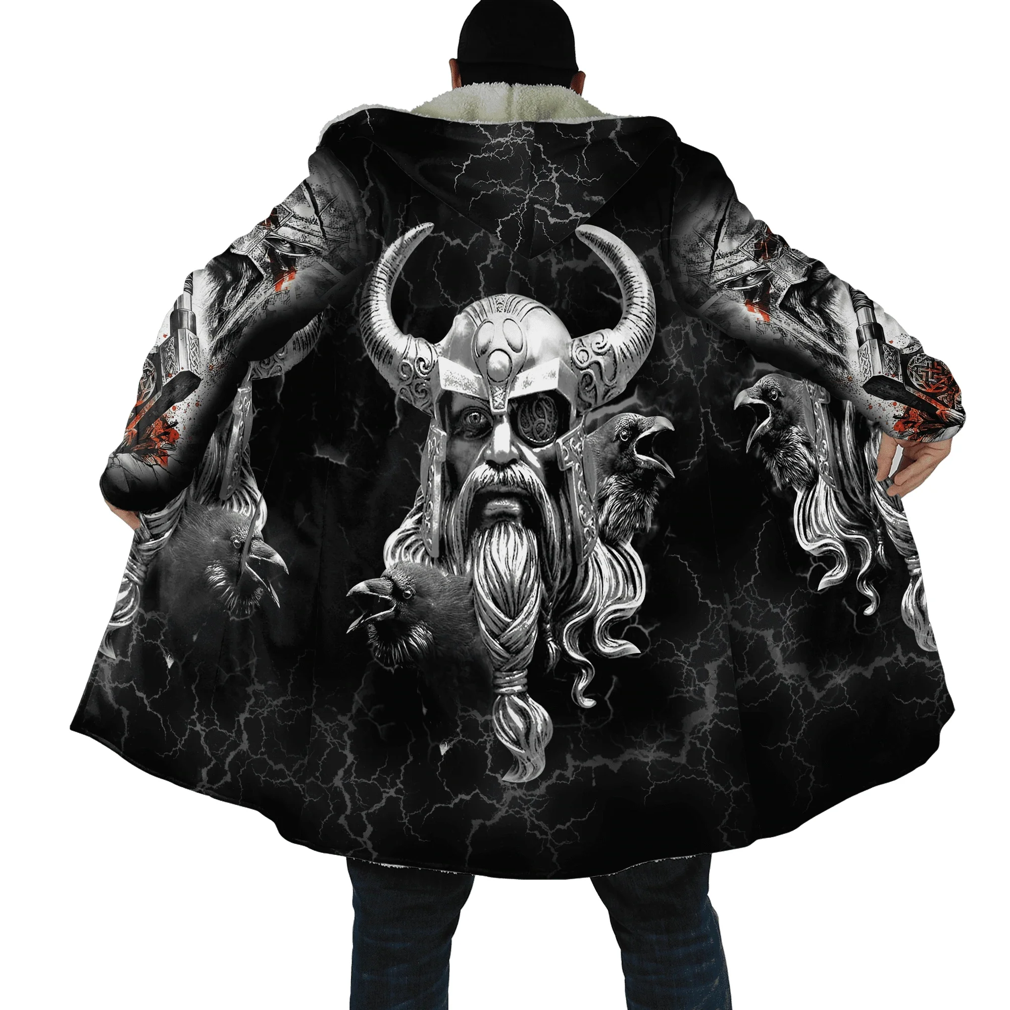 Capa nórdica Odin Raven – Polar con capucha impreso 3D - imagen 2