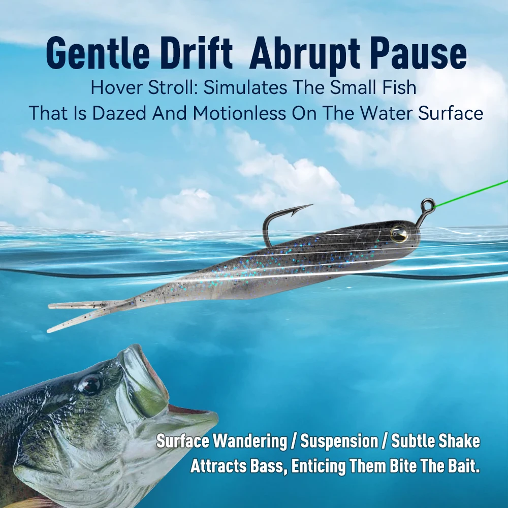 Kingdom 10 Uds anzuelo con cabeza de anzuelo Hover 0,6g 1g 1,3g anzuelos de paseo de acero alto en carbono accesorios para aparejos de pesca de trucha y lubina gancho - imagen 3