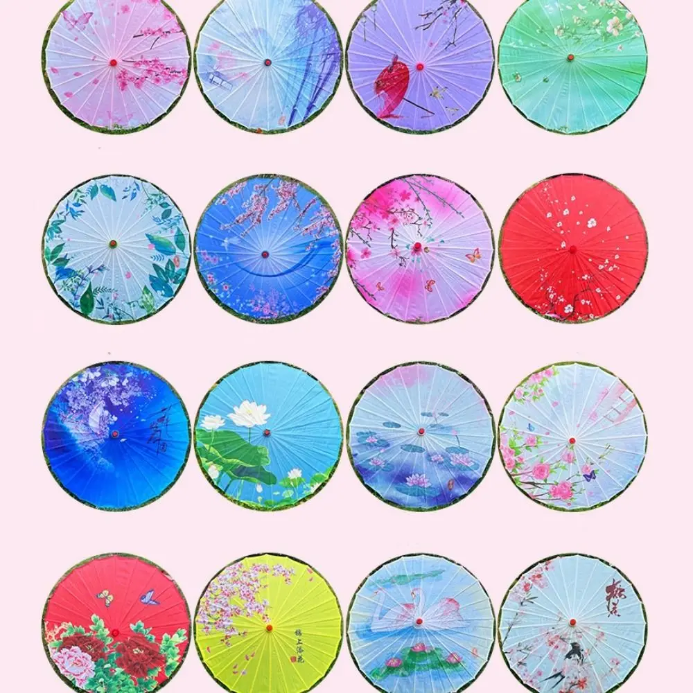 Abanico de paraguas de 56cm estilo antiguo chino 10 colores Prop paraguas de baile tela de seda paraguas clásico de estilo japonés - imagen 3