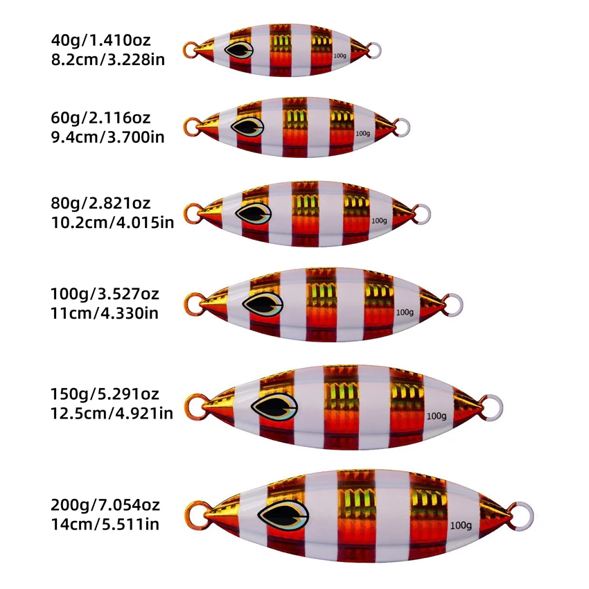 Señuelo de pesca de fundición, plantilla lenta, 40g, 60g, 80g, 100g, cebo de Jigging, cuchara, pez de Metal, agua salada, aparejos de cebo duro Artificial, 1 ud. - imagen 2