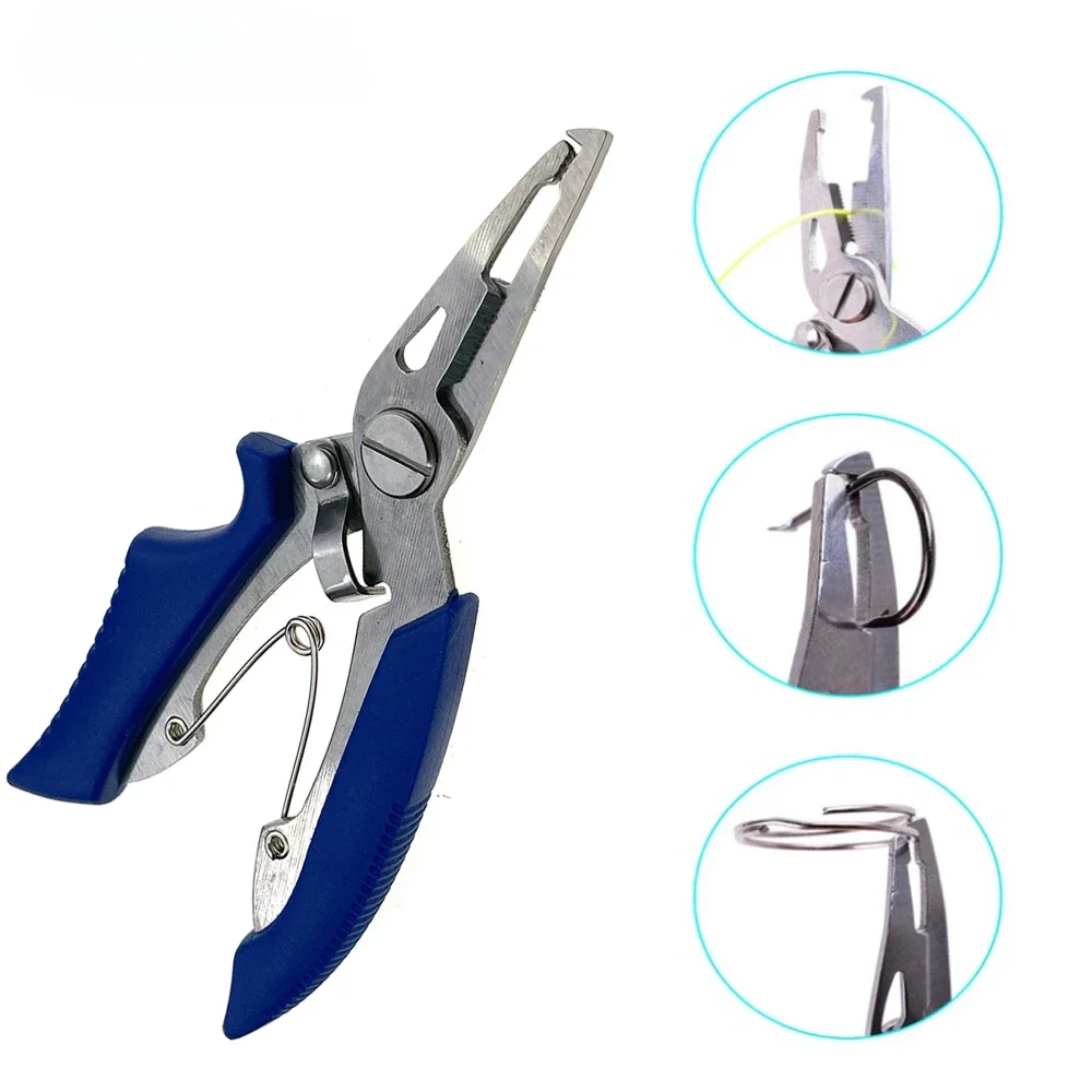 Alicates de pesca, herramienta de aparejos, removedor de anzuelos, cortador de línea, pinza de pesca, controlador de pesca, herramienta de pescado + cuerda de conexión - imagen 5