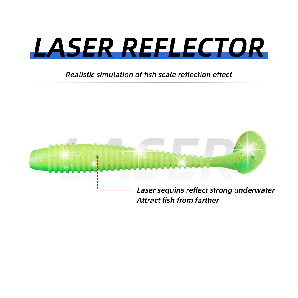 FTK 30 Uds cebo de silicona Señuelos de Pesca blandos 55mm 65mm 75mm cebos artificiales de impacto oscilante accesorios de pesca - imagen 5