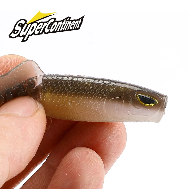 Señuelo de pesca supercontinent Vigour Perch Shad Soft Swimbait ojos 3D 76mm/50mm señuelo de pesca de lubina de plástico - imagen 5