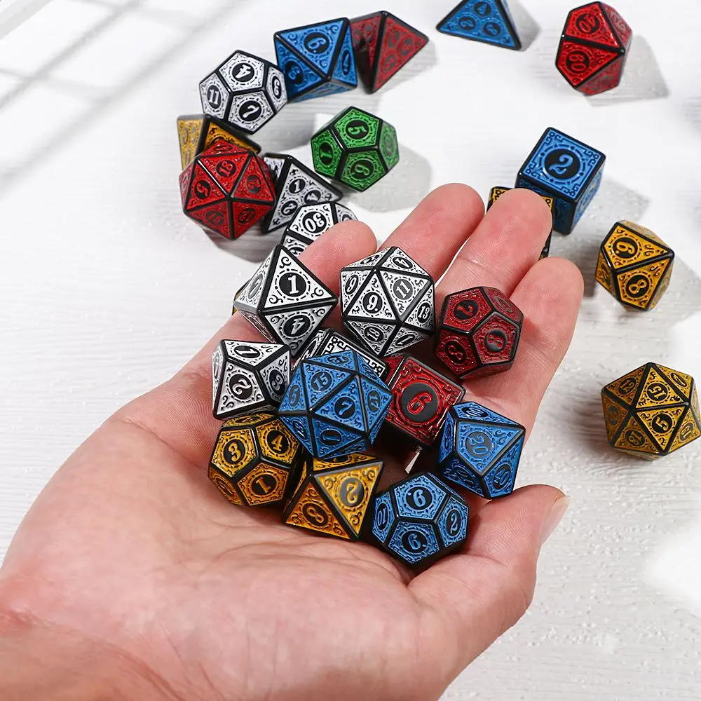 Juego de dados de 7 caras para juegos de mesa, juego de dados poliédricos, D4, D6, D8, D10, D12, D20, 7 piezas - imagen 3