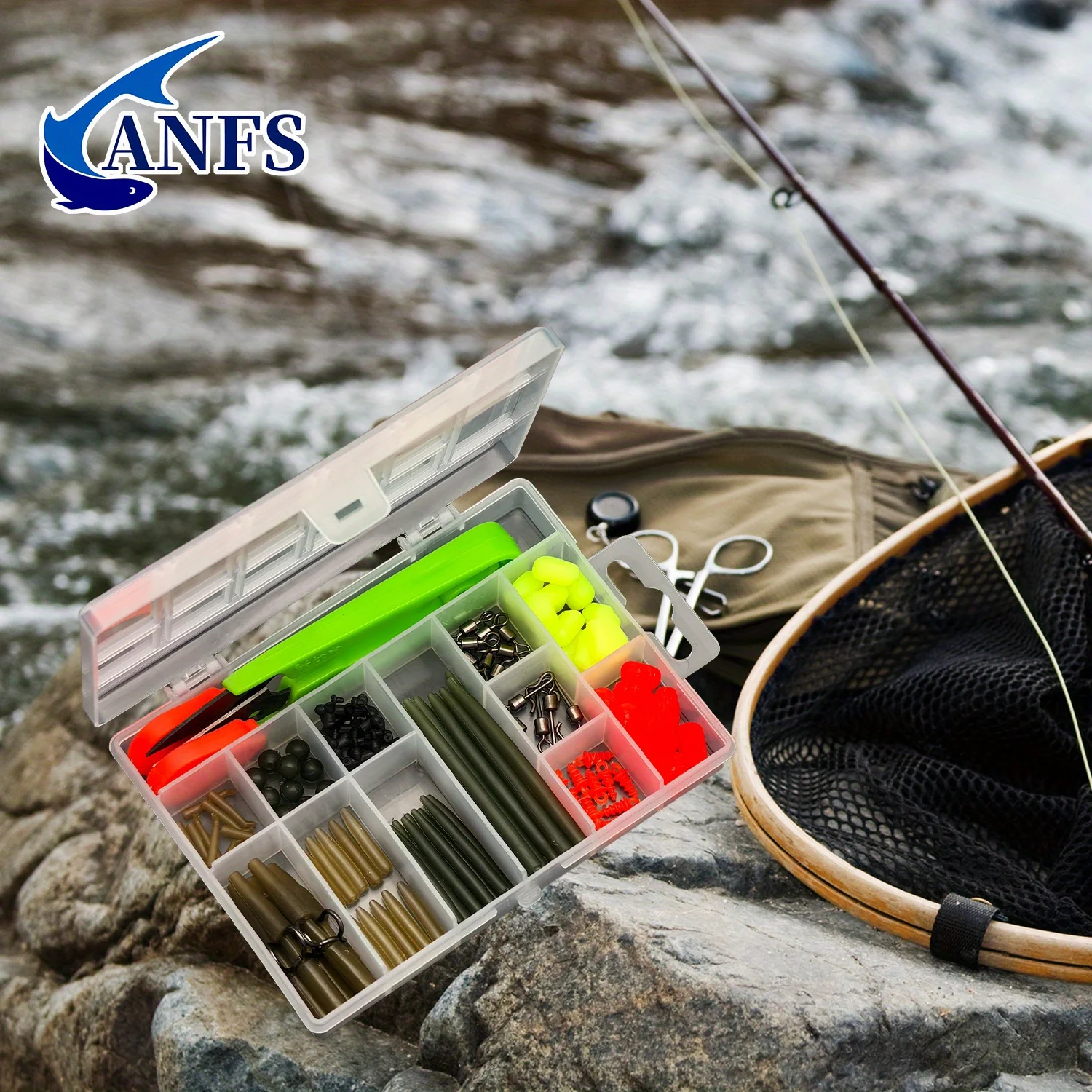 109 unids/set Kit de pesca con anzuelos, plomos y señuelos para pesca de carpa, incluye caja de aparejos y accesorios - imagen 4