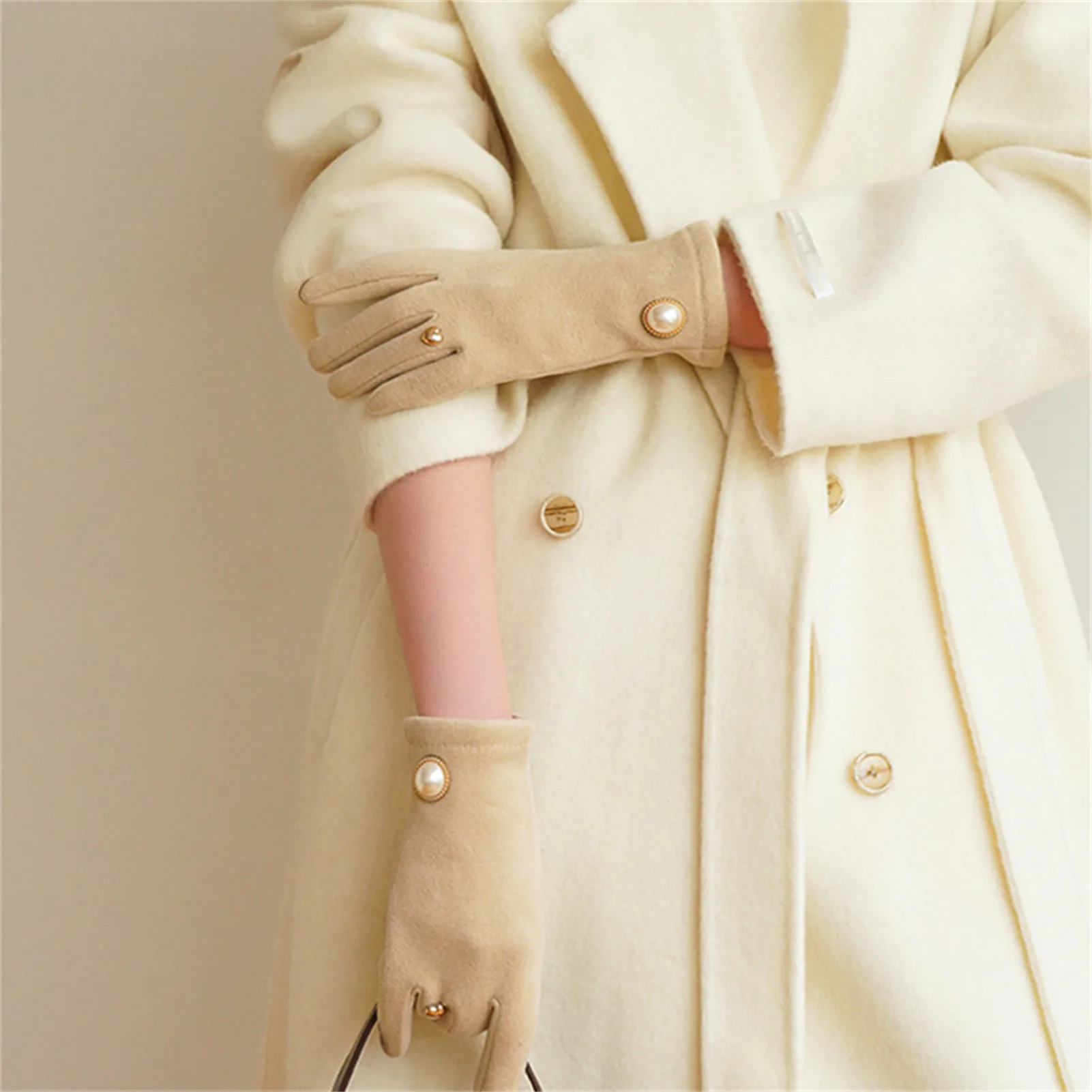 Guantes cálidos de invierno para mujer, guantes de lana a prueba de viento, ciclismo, Camping, pesca, esquí, manoplas con pantalla táctil, accesorios deportivos - imagen 3