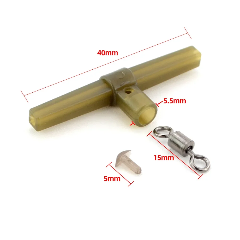 Manga antienredos para pesca de carpa, goma de cola giratoria de cambio para línea de líder, aparejo de pelo, accesorios de pesca, 10 Uds. - imagen 3