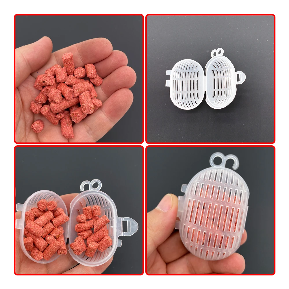 Jaula para cebo, alimentador, bolsa de pesca, jaula para camarones, cebos de langosta, caja de bolas de hilo, soporte para alimentador, accesorios para herramientas de pescado - imagen 3