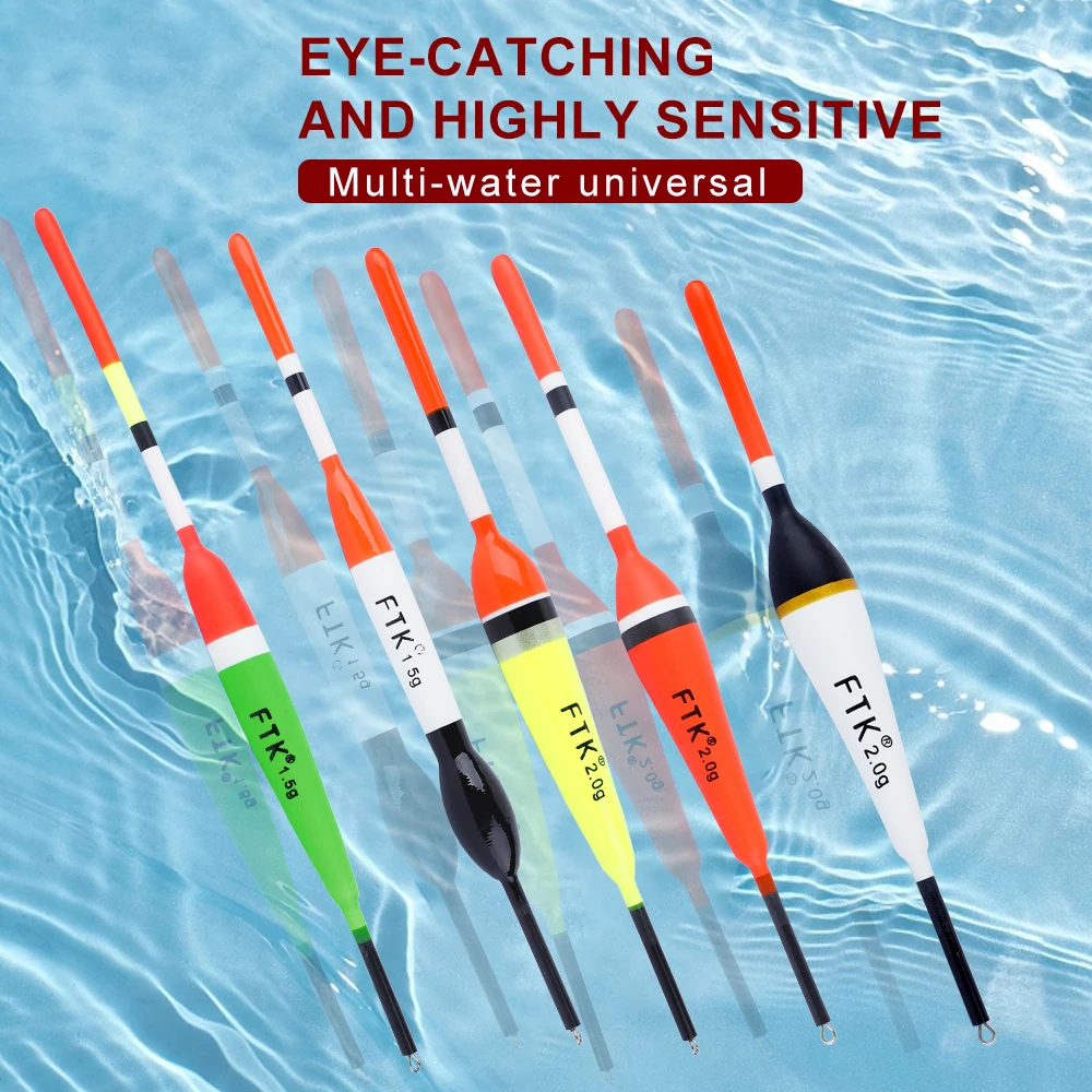 Flotadores de pesca FTK, 1,5g/2g, 13,5-17cm, conjunto de boya, flotadores de pesca Bobber, boya flotante de colores de tamaño mixto para accesorios de pesca - imagen 4