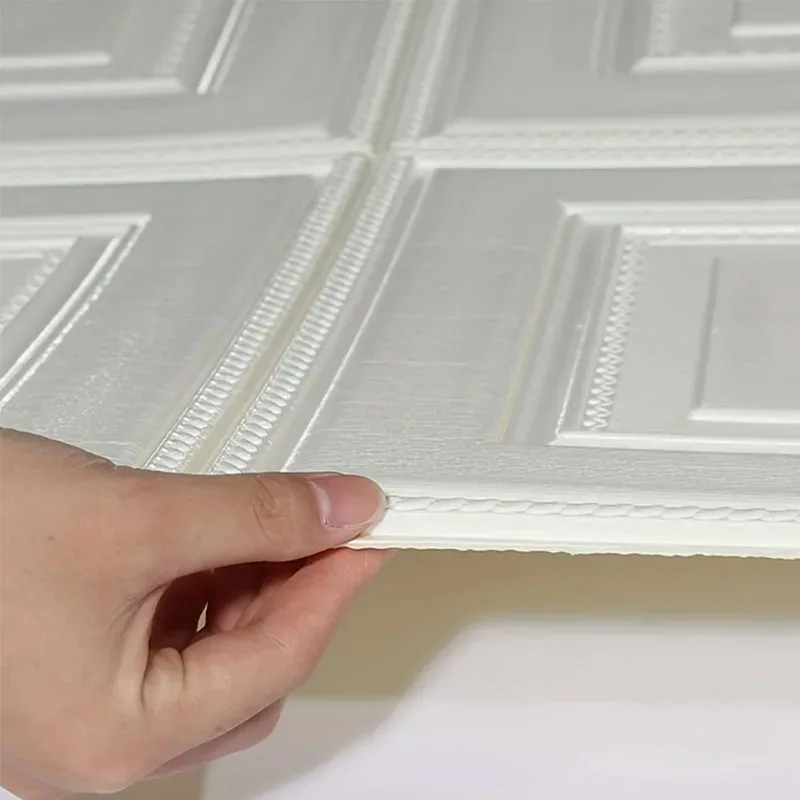 Pegatinas de pared impermeables 3D, papel tapiz autoadhesivo de 35cm x 35cm, papel de pared para decoración del hogar, papel de hoja a prueba de humedad - imagen 4