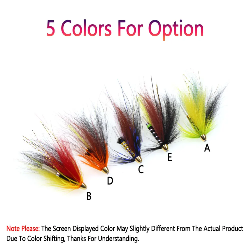 Bimoo, 2 uds., tubo de cabeza de cono de latón, mosca, gallo, cola de zorro, Streamer húmedo, sin gancho, mosca, trucha, salmón, Steelhead, señuelo de pesca de lubina - imagen 5