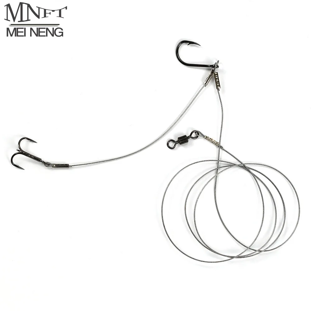 1 Juego de aparejos de anzuelo de pesca de mar con anzuelos dobles de alta resistencia y anzuelos triples Bkk, anzuelos de cuerda de pesca de agua dulce y salada