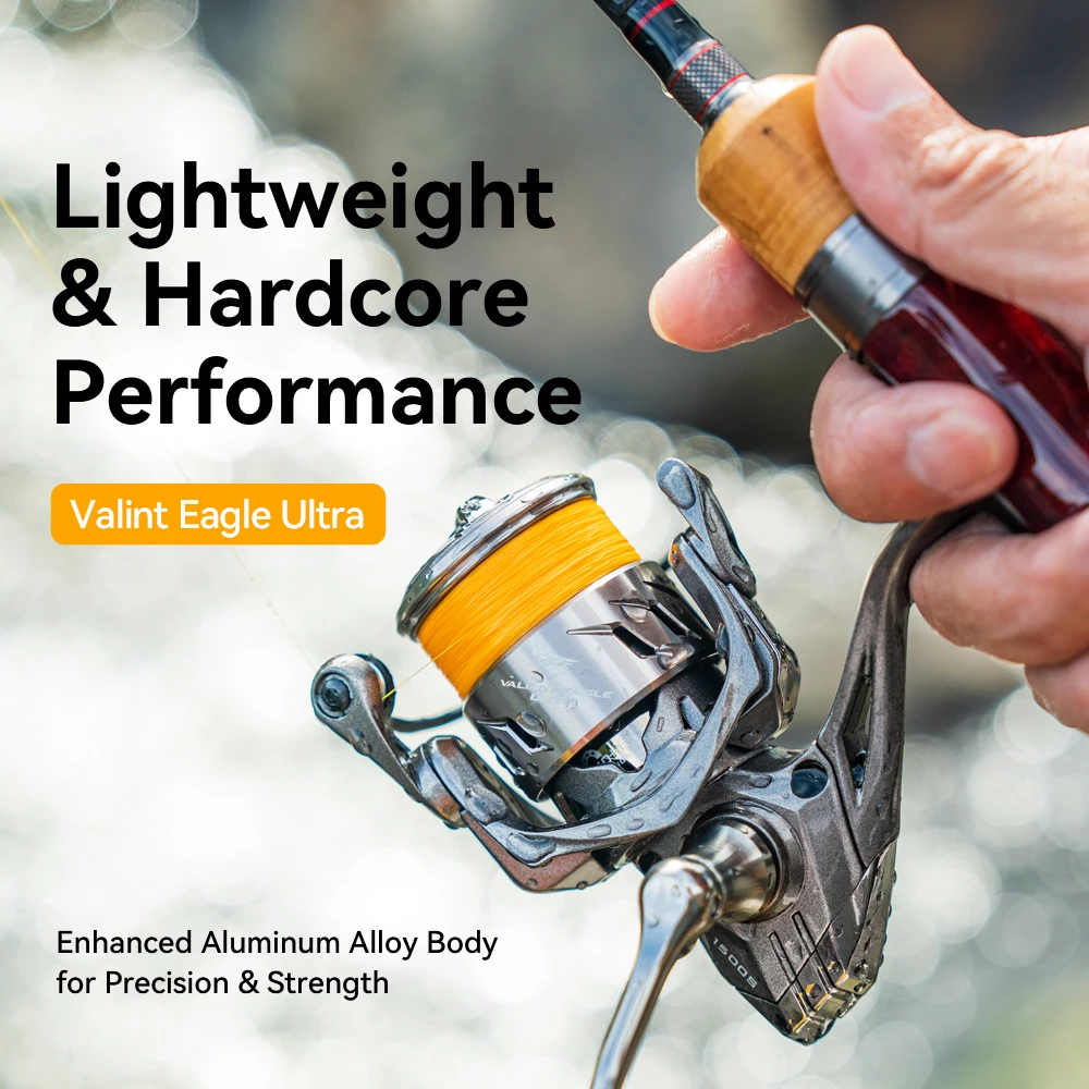 Carrete de pesca KastKing Valiant Eagle Ultra Spinning, arrastre máximo de 6kg, 10 + 1 rodamientos de bolas, relación de engranaje 6,2: 1, línea ligera de doble labio - imagen 2