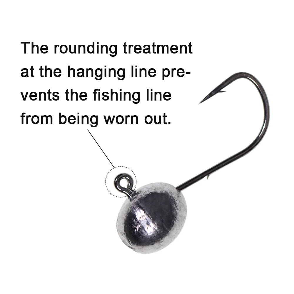 Lionriver-anzuelo de pesca de 50 piezas, anzuelo de acero al carbono de forma ovalada, señuelo de agua salada, anzuelo de níquel negro, aparejos de pesca - imagen 4