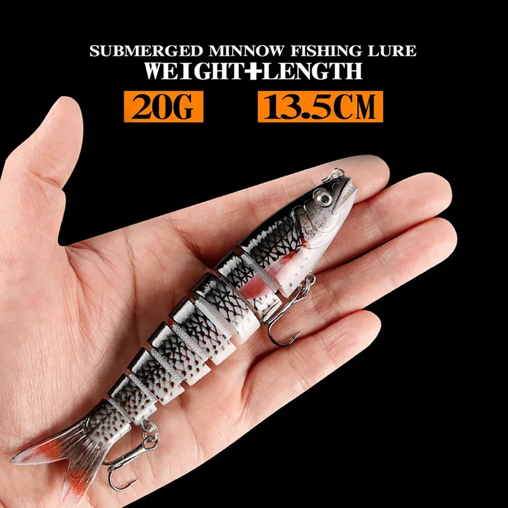 THORFORCE cebo duro Artificial 135mm Lucio Wobblers señuelo de pesca multiarticulado Swimbait aparejos Dogfish cebo falso - imagen 4