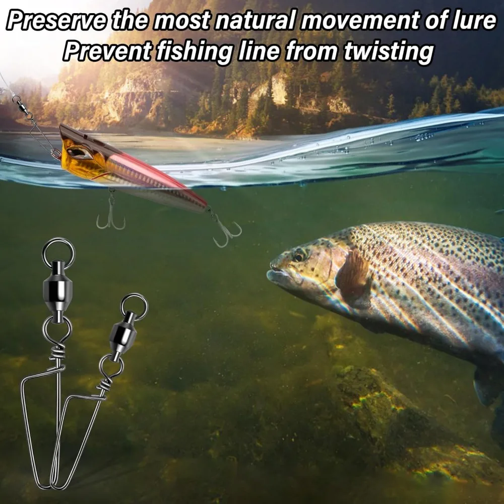 FishTrip-rodamiento de bolas giratorio de pesca, cierre de Costa de acero inoxidable, resistente a la corrosión, revestimiento de níquel negro - imagen 5