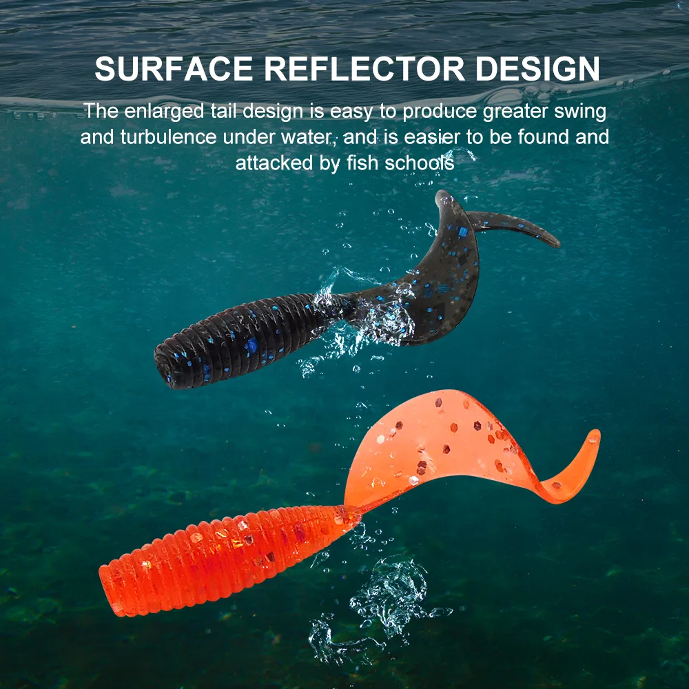 ESFISHING-señuelo pequeño JT36 20 piezas, cola de silicona de 36mm, señuelo de Lucio, Señuelos de Pesca artificiales, cebo suave - imagen 2