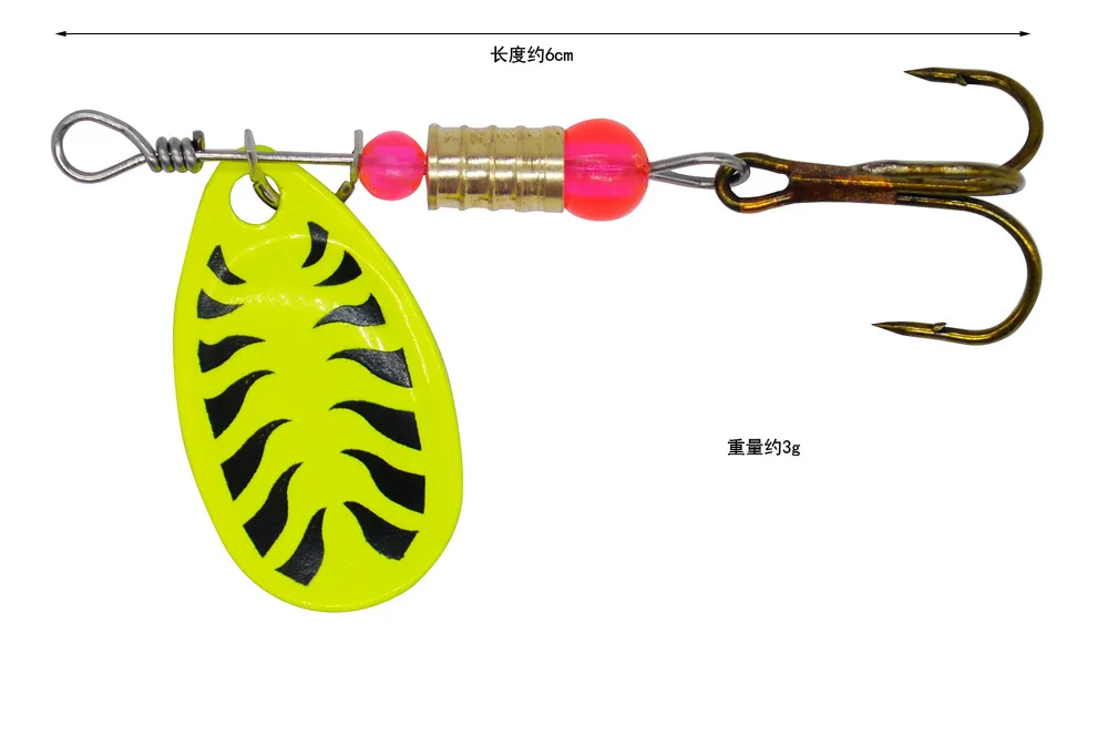 Señuelo de pesca Spinner cebo 3g rotación mano sacudida lentejuelas Spin compuesto cebos señuelos artificiales lote 10 piezas venta - imagen 3