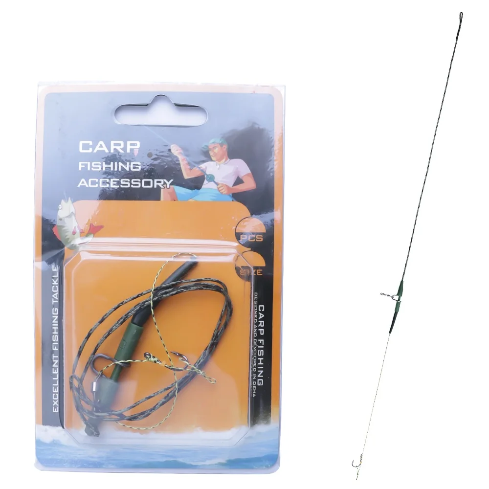 FTK 68 cm/26,77 in Karpfenhaken Haar Rigs mit Braid Line Leader Europa Feeder Group Karpfenangeln Zubehör - imagen 5