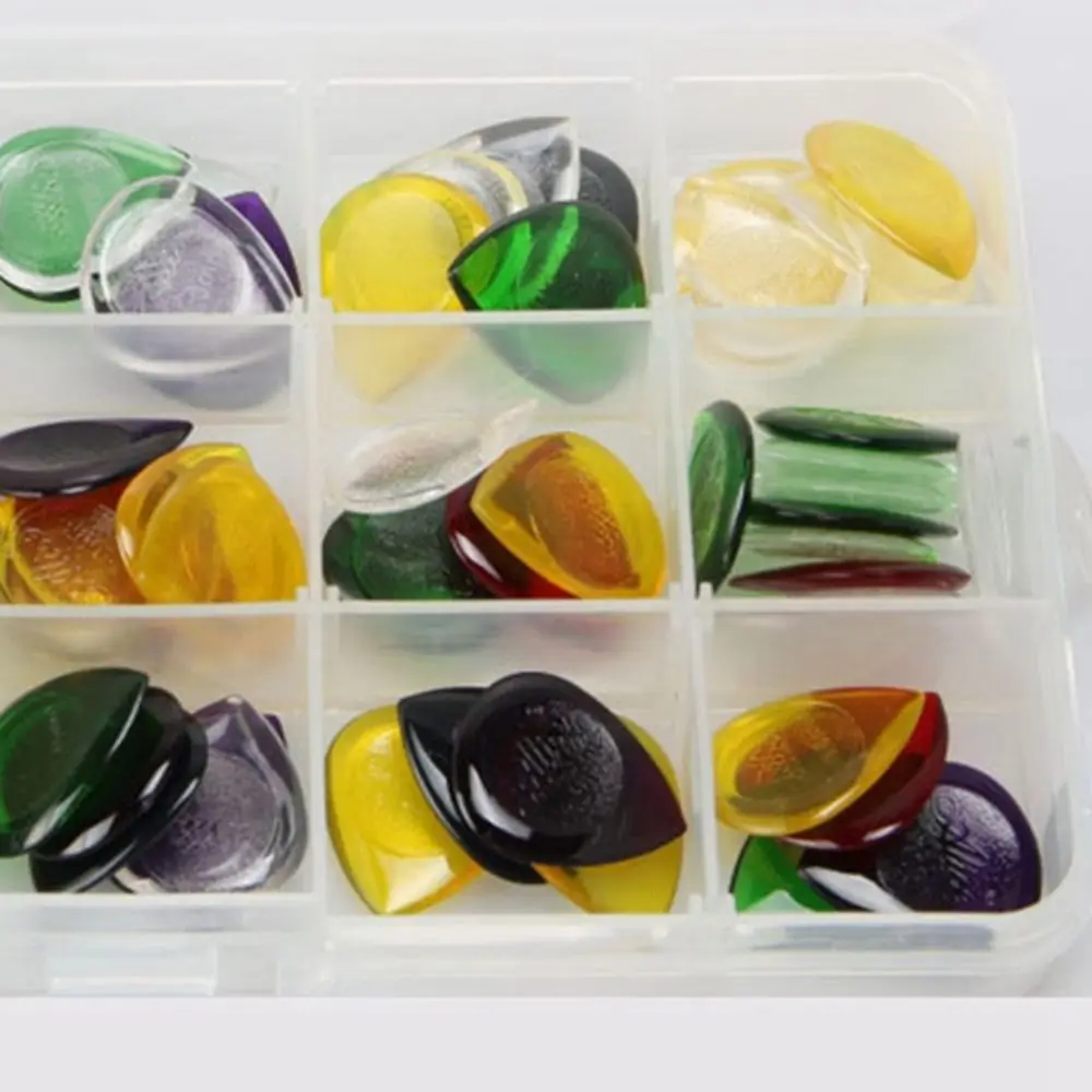 Piezas de colores aleatorios para guitarra acústica, púas de celuloide, ABS, espesor, con forma de gota mixta, para bajo, 10 Uds. - imagen 5