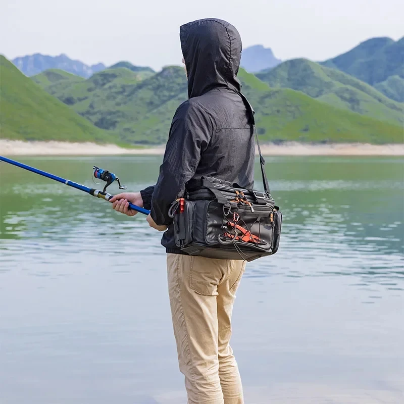 Nuevo bolso de hombro portátil multifuncional, bolso, kit de herramientas de pesca, kit de accesorios de equipo de pesca impermeable para acampar al aire libre - imagen 2