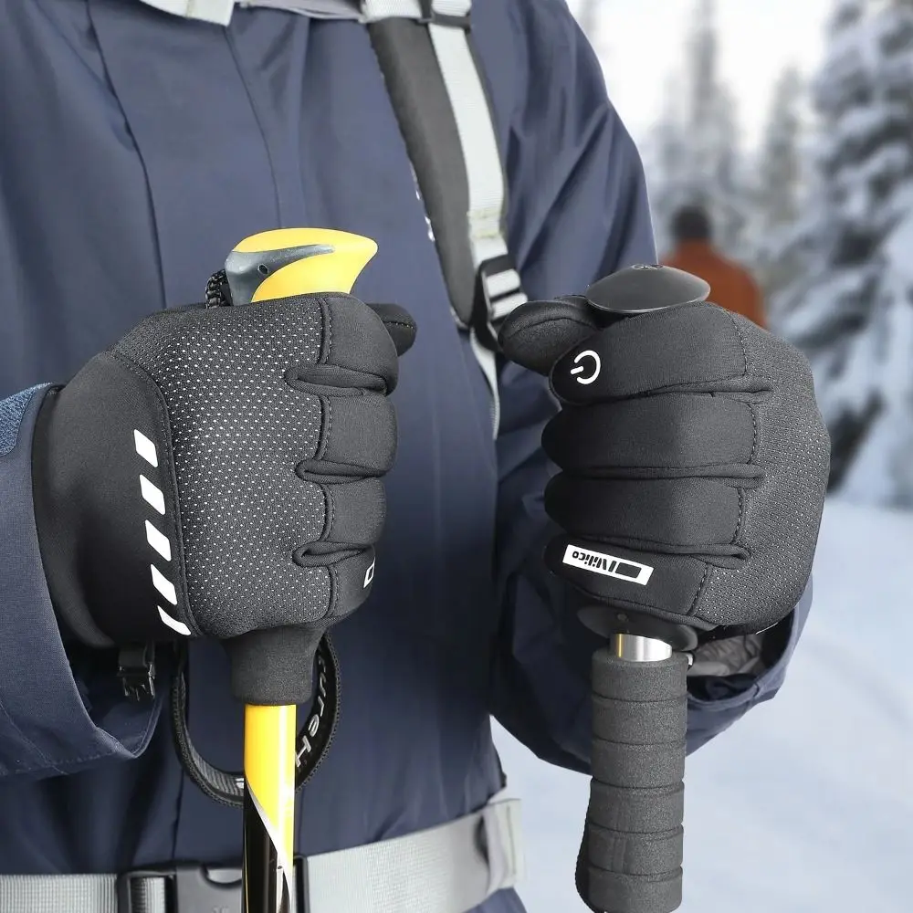 Guantes cálidos de invierno impermeables a la moda, guantes de motocicleta para mantener el calor con pantalla táctil, guantes de ciclismo gruesos antideslizantes para deportes al aire libre - imagen 4